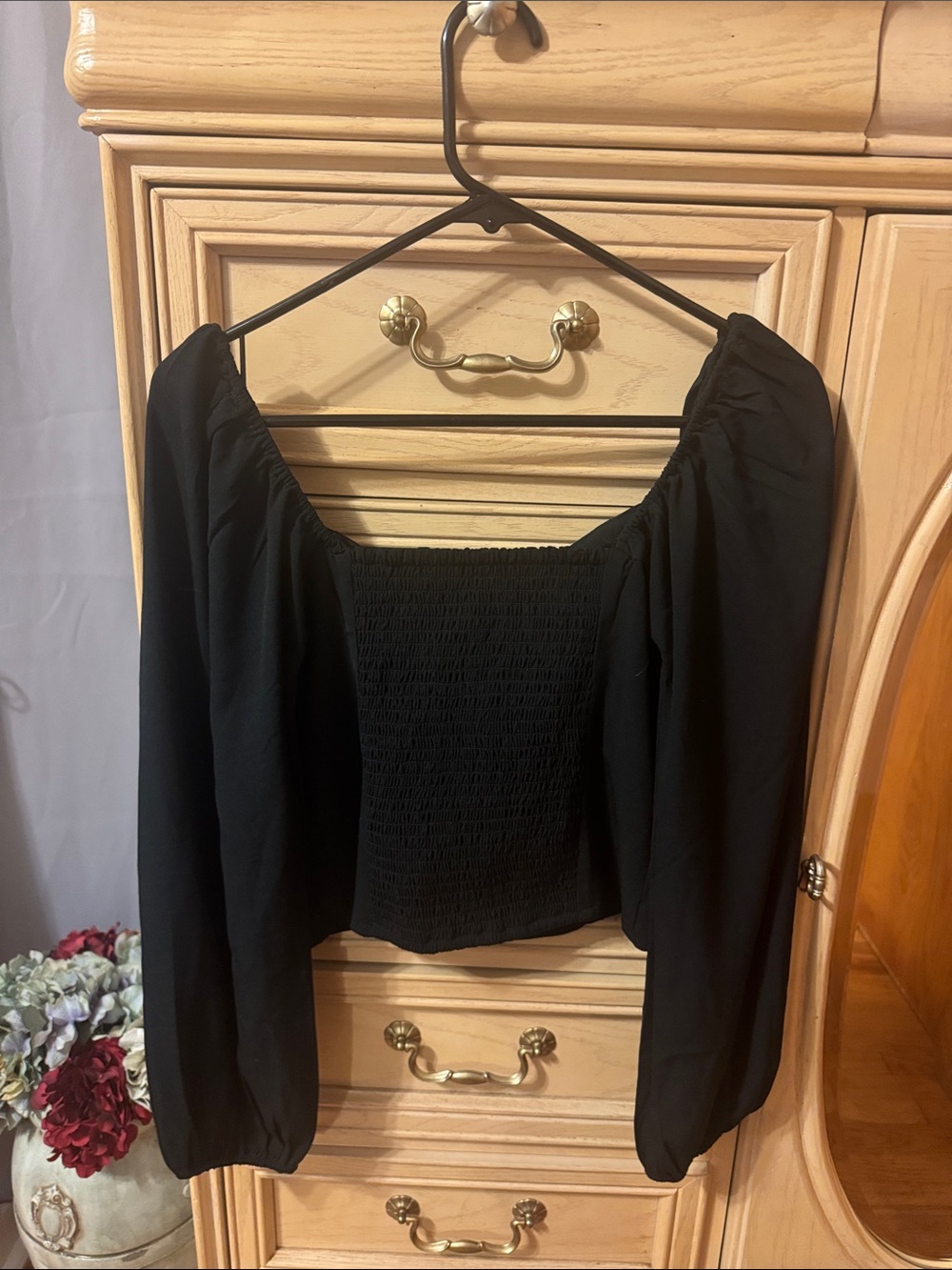 Abercrombie & Fitch Black Tie Front Blouse - Picture 5 of 5